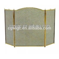 traditional polished brass frame fire screen