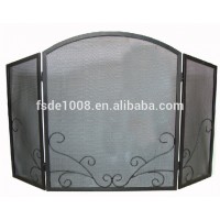 black powder coating fireplace screen, 3 fold screen fire safely frame