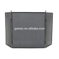 Rated 3 Panel Traditional Fire screen All Black Finished--PF003B